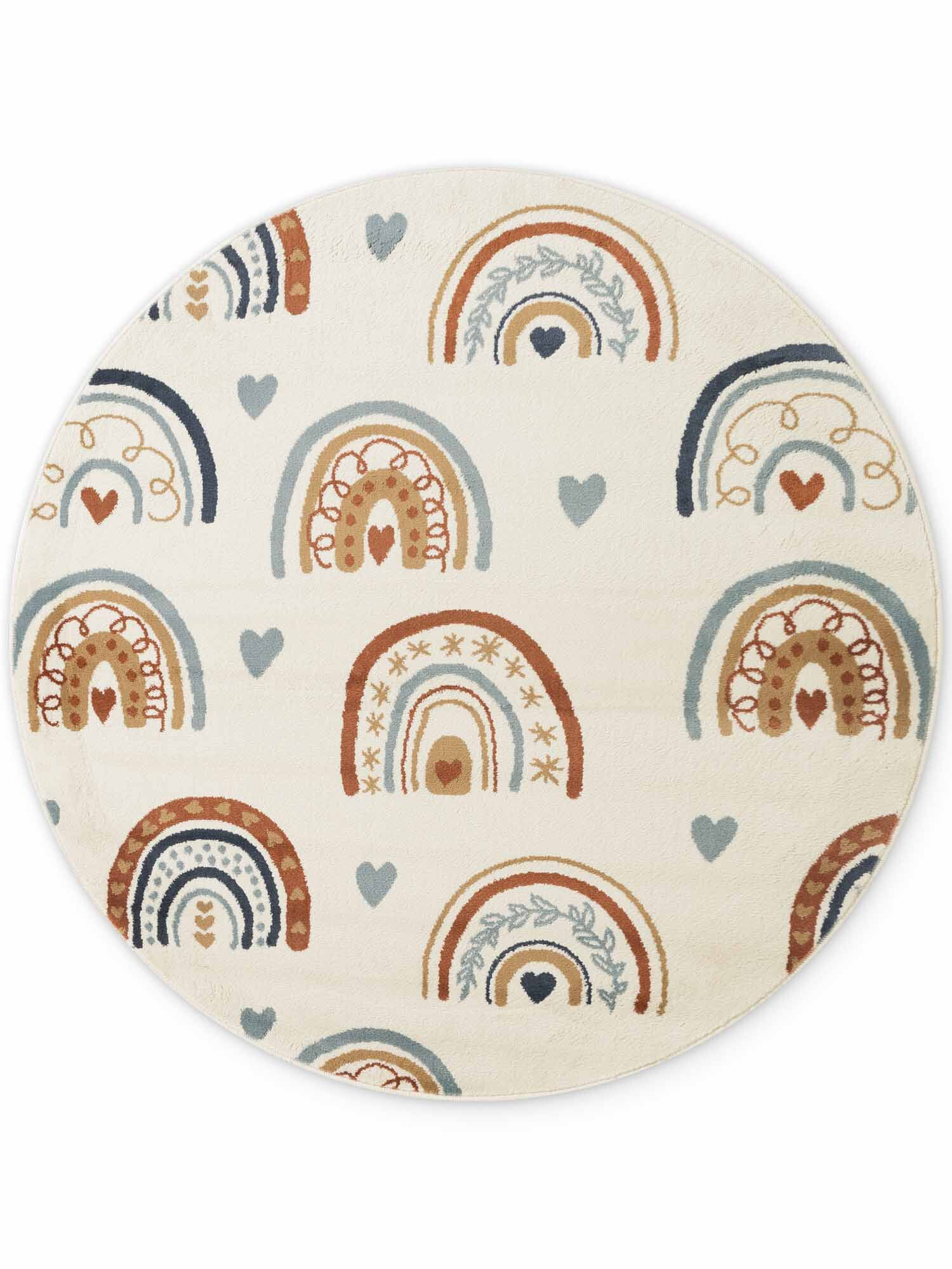 Hanse Home, Detský koberec Adventures 106415 Cream Multicolor kruh, 160x160 (priemer) kruh, viacfarebná, detská izba
