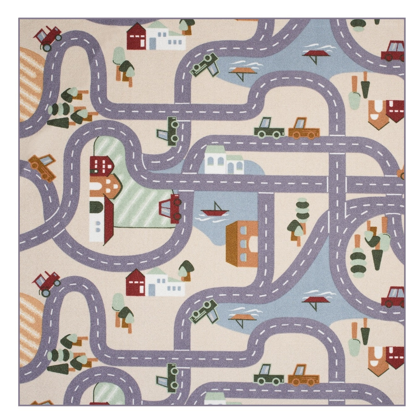 Vopi, AKCIA: 60x60 cm Detský kusový koberec Scanroad 39 štvorec, viacfarebná, detská izba