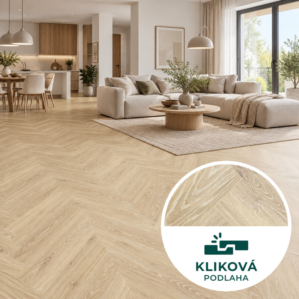 Egibi, AKCIA: Kliková podlaha so zámkami Vinylová podlaha kliková Canadian Design Herringbone Premium Whistler, 625 x 125 mm