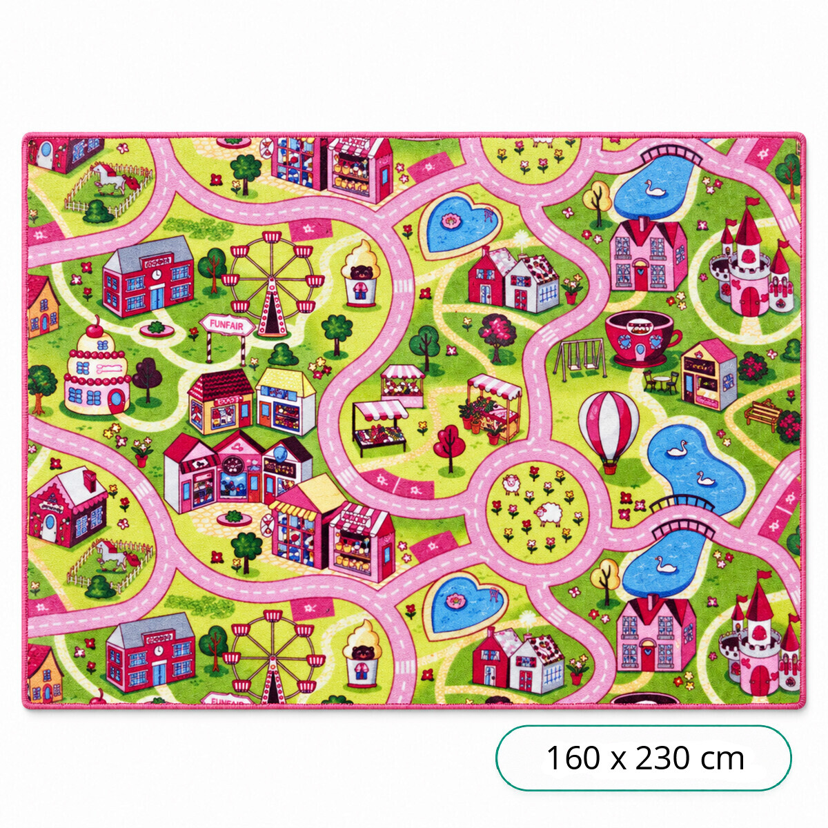 Associated Weavers, Detský kusový koberec cesty Sweet Town, 160x230, viacfarebná, detská izba
