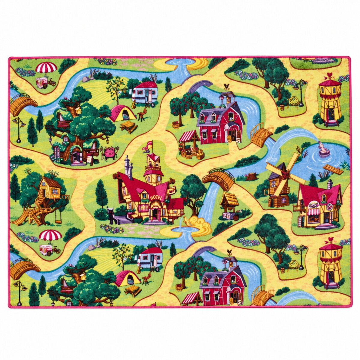 Vopi, Detský kusový koberec Rozprávková dedina, 160x230, viacfarebná, detská izba