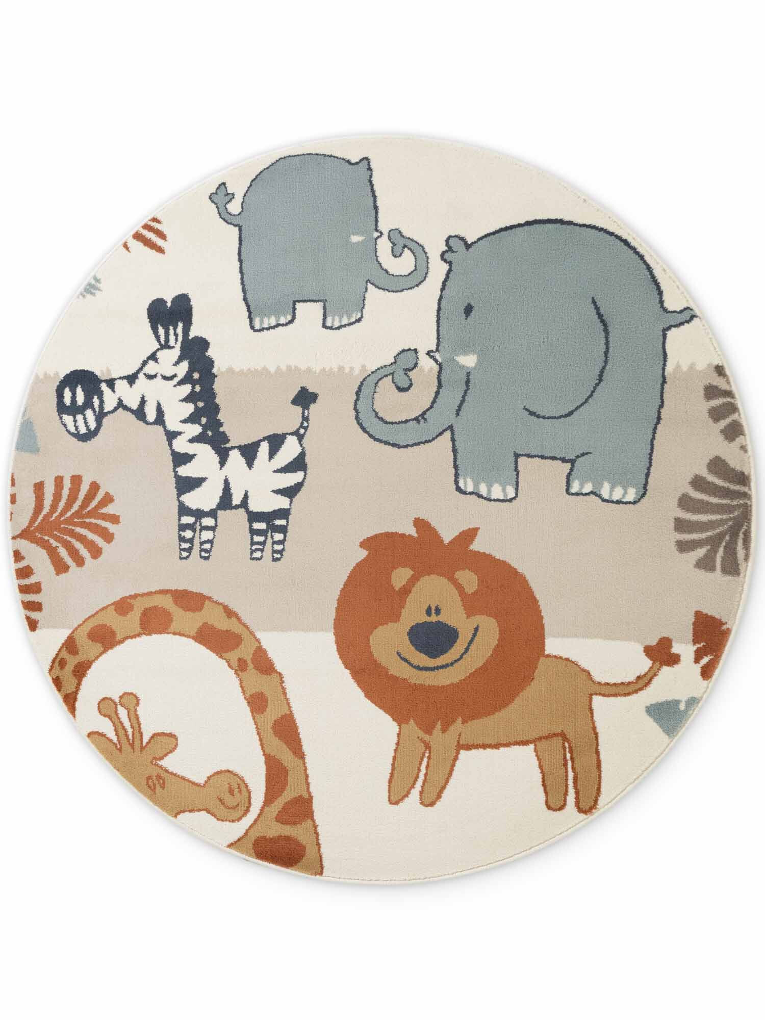 (průměr) kruh Detský koberec Adventures 106409 Cream Multicolor kruh, viacfarebná, detská izba, Hanse Home, 160x160