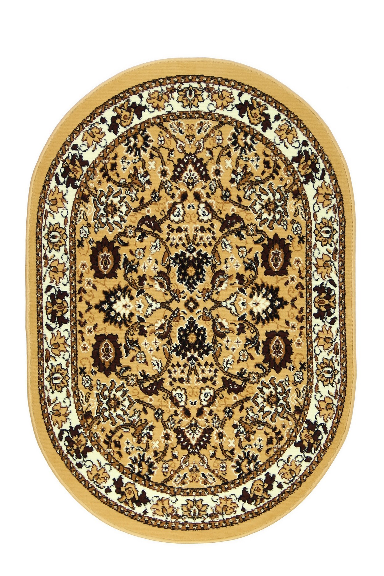 Sintelon, Kusový koberec Teheran Practica 59 / EVE ovál, 200x290, béžová, chodba / predsieň