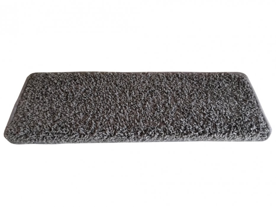 Nášľapy na schody Color shaggy šedý obdĺžnik, samolepiaci - 25x80 obdĺžnik (rozmer vrátane ohybu) Vopi koberce 
