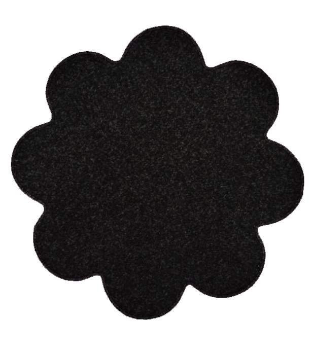 Kusový koberec Eton čierny kvetina - 120x120 kvietok cm Vopi koberce 