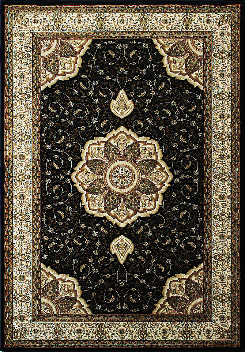Berfin Dywany, Kusový koberec Anatolia 5328 S (Black), 100x200, čierna, kancelária