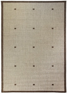 Oriental Weavers, Kusový koberec sisal / DAWN 633 / J84D – na von aj na doma, 66x120, béžová, hnedá, chodba / predsieň