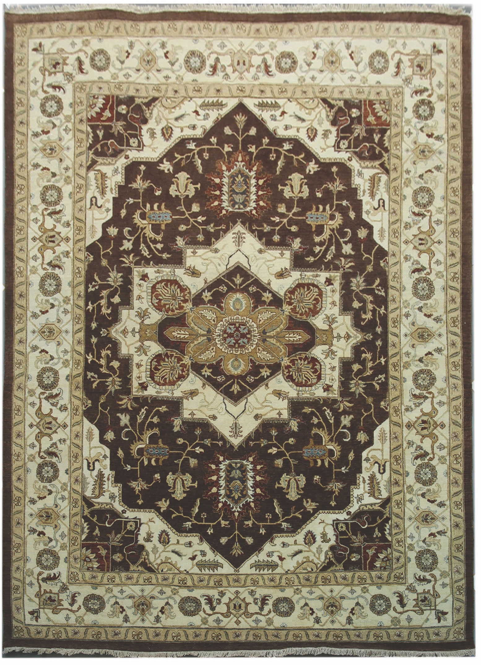 Ručne viazaný kusový koberec Diamond DC-SIRAPI Brown / ivory - 365x457 cm Diamond Carpets koberce 