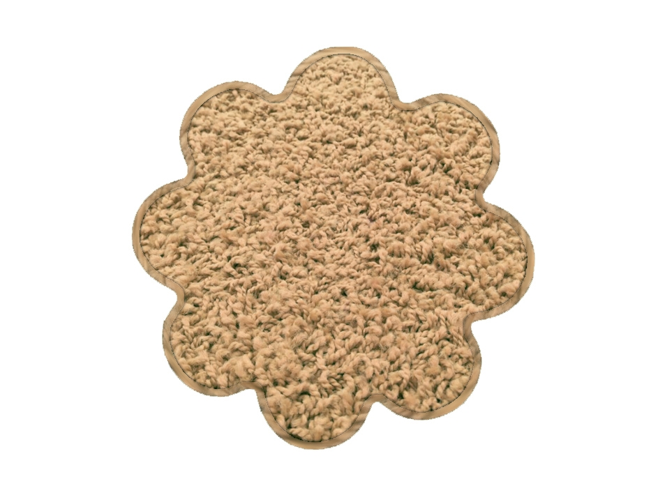 Kusový koberec Color shaggy béžový kvietok - 120x120 kvietok cm Vopi koberce 