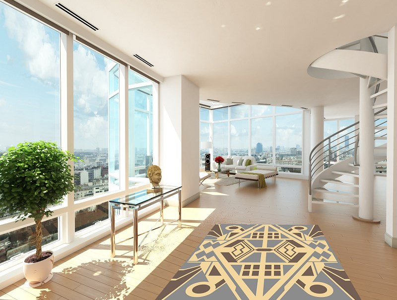 GDmats, Dizajnový kusový koberec Mexico, 130x170, žltá, obývacia izba