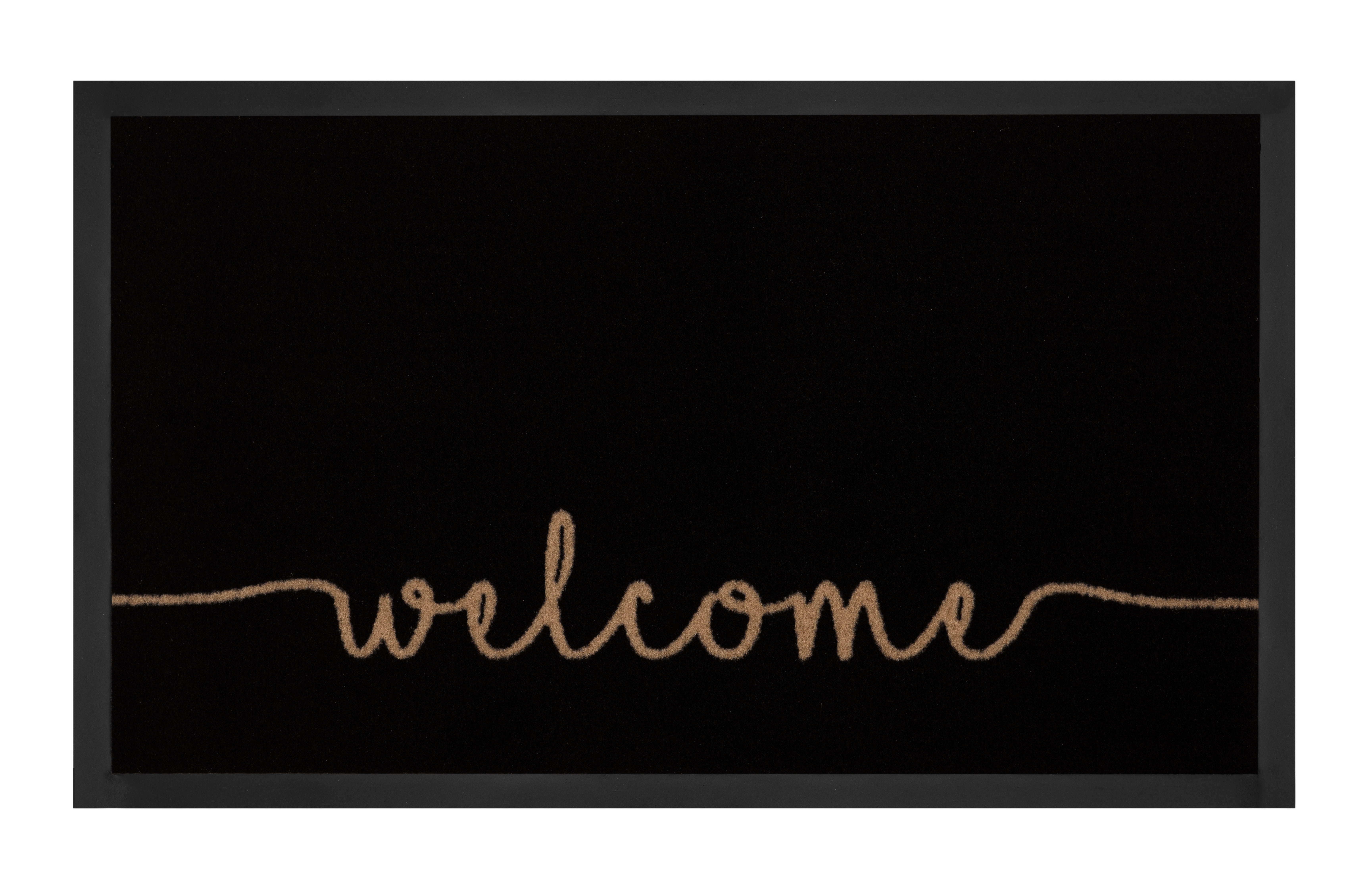 Hanse Home, Protišmyková rohožka Welcome 103796 Anthracite Creme – na von aj na doma, 45x75, šedá, chodba / predsieň