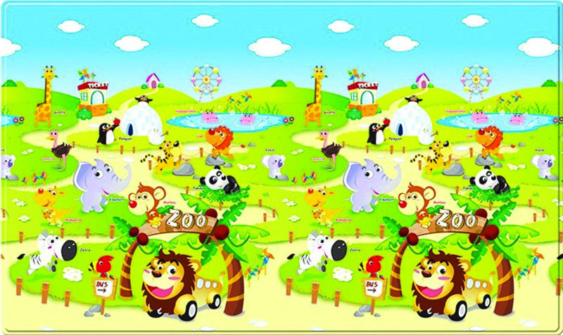 Dwinguler, Obojstranný protišmykový koberec ZOO – na von aj na doma, 130x190, viacfarebná, detská izba