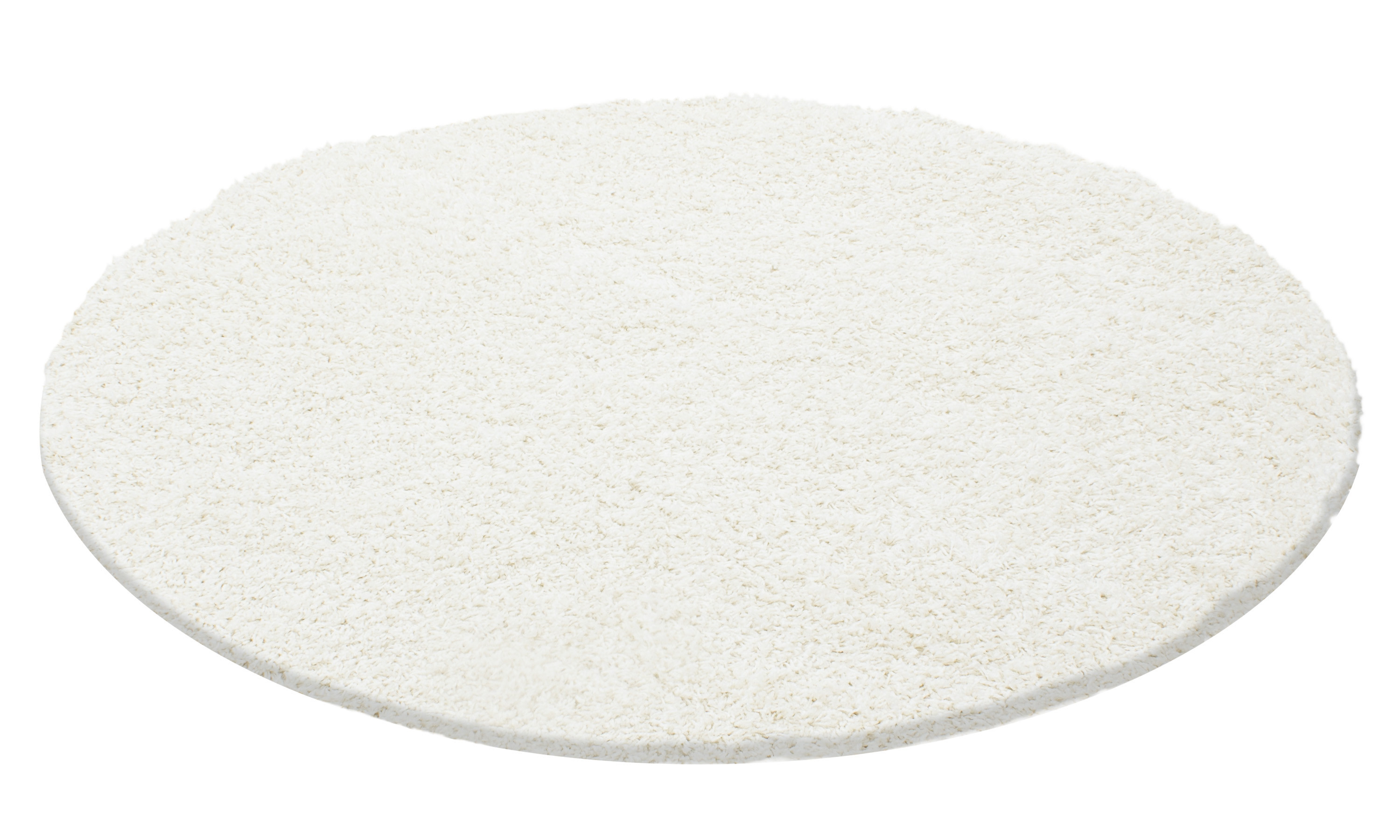 Ayyildiz, Kusový koberec Life Shaggy 1500 cream kruh, 200x200 (priemer) kruh, biela, obývacia izba