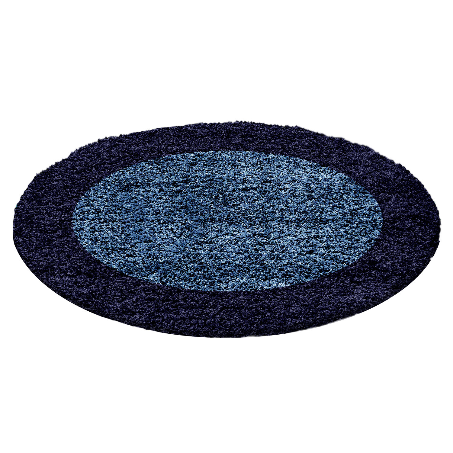 Ayyildiz, Kusový koberec Life Shaggy 1503 navy kruh, 120x120 (priemer) kruh, modrá, obývacia izba