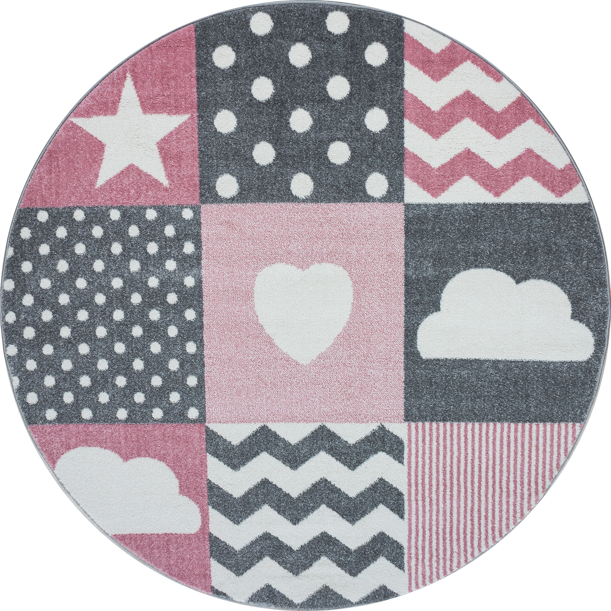 Ayyildiz, Kusový koberec Kids 620 pink kruh, 160x160 (priemer) kruh, ružová, detská izba