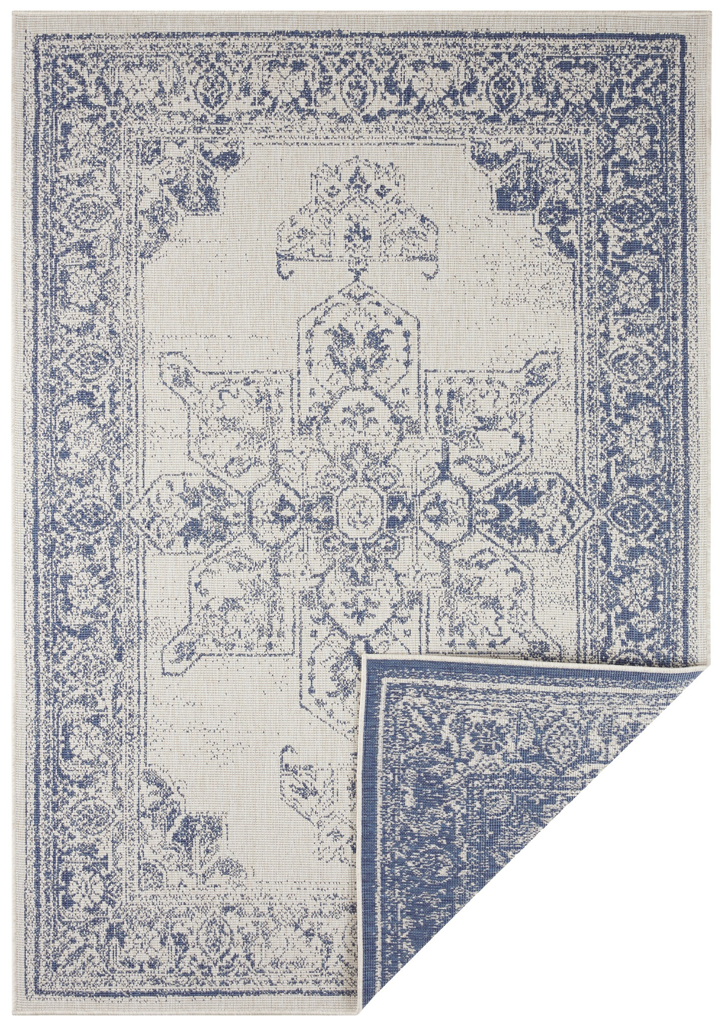 Kusový koberec Twin Supreme 104138 Blue / Cream – na von aj na doma - 160x230 cm NORTHRUGS - Hanse Home koberce 