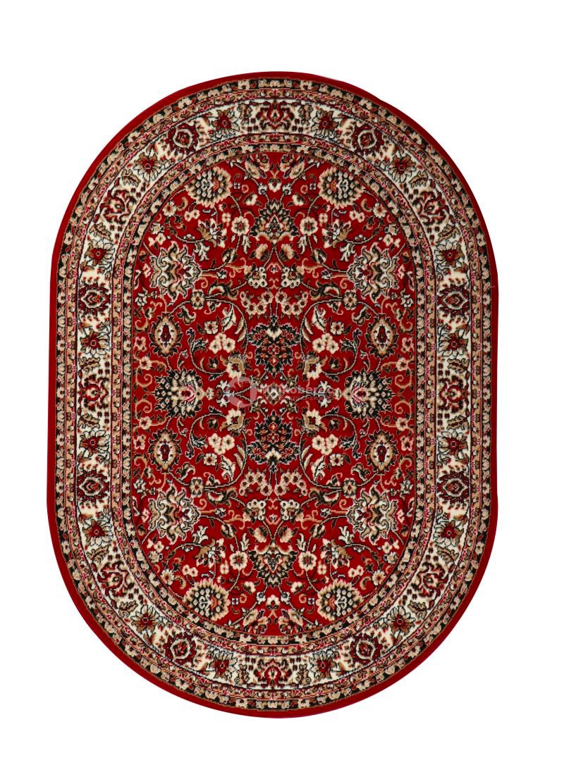 Sintelon, Kusový koberec Teheran Practica 59 / CVC ovál, 200x290, červená, chodba / predsieň