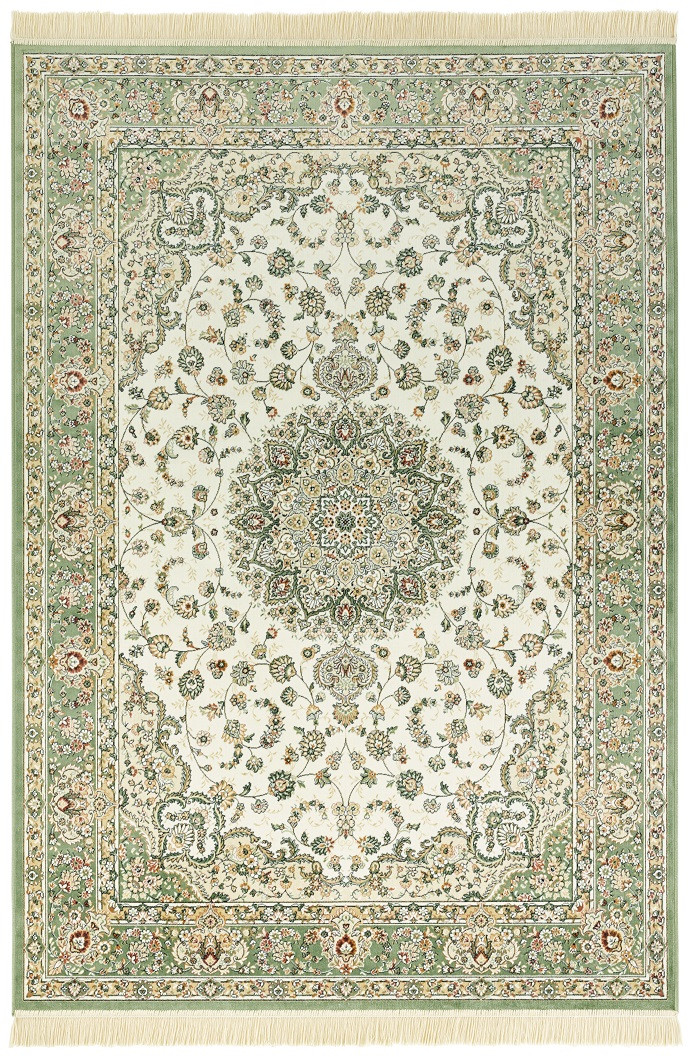 Hanse Home, Kusový koberec Naveh 104379 Ivory / Green, 195x300, zelená, chodba / predsieň