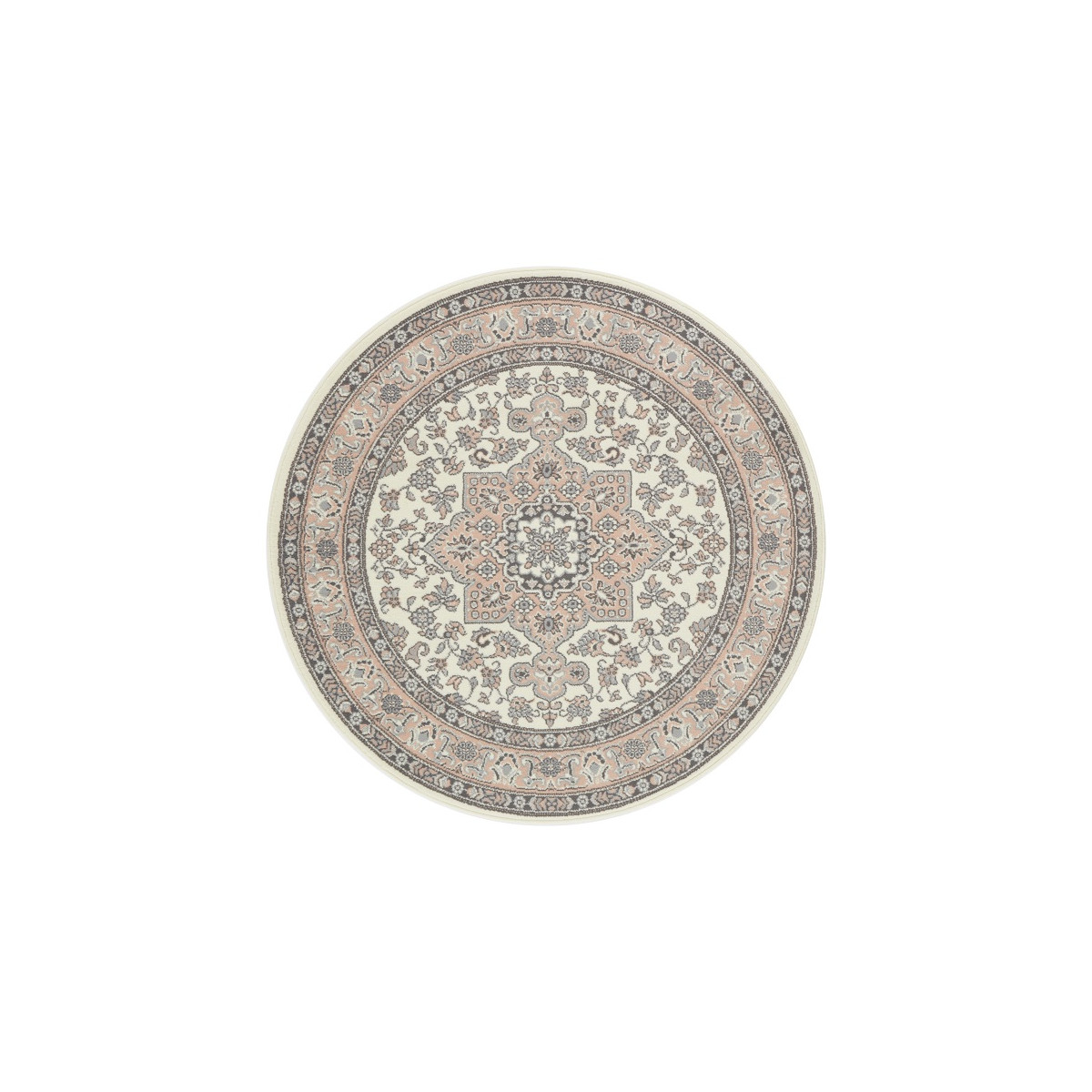 Kruhový koberec Mirkan 104443 Cream / Rose