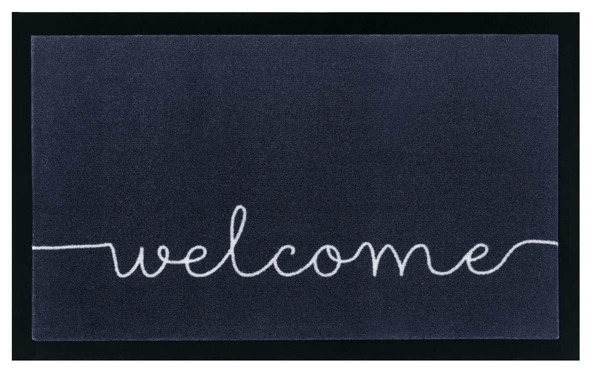 Hanse Home, Protišmyková rohožka Welcome 104512 Anthracite / Cream – na von aj na doma, 45x75, šedá, chodba / predsieň
