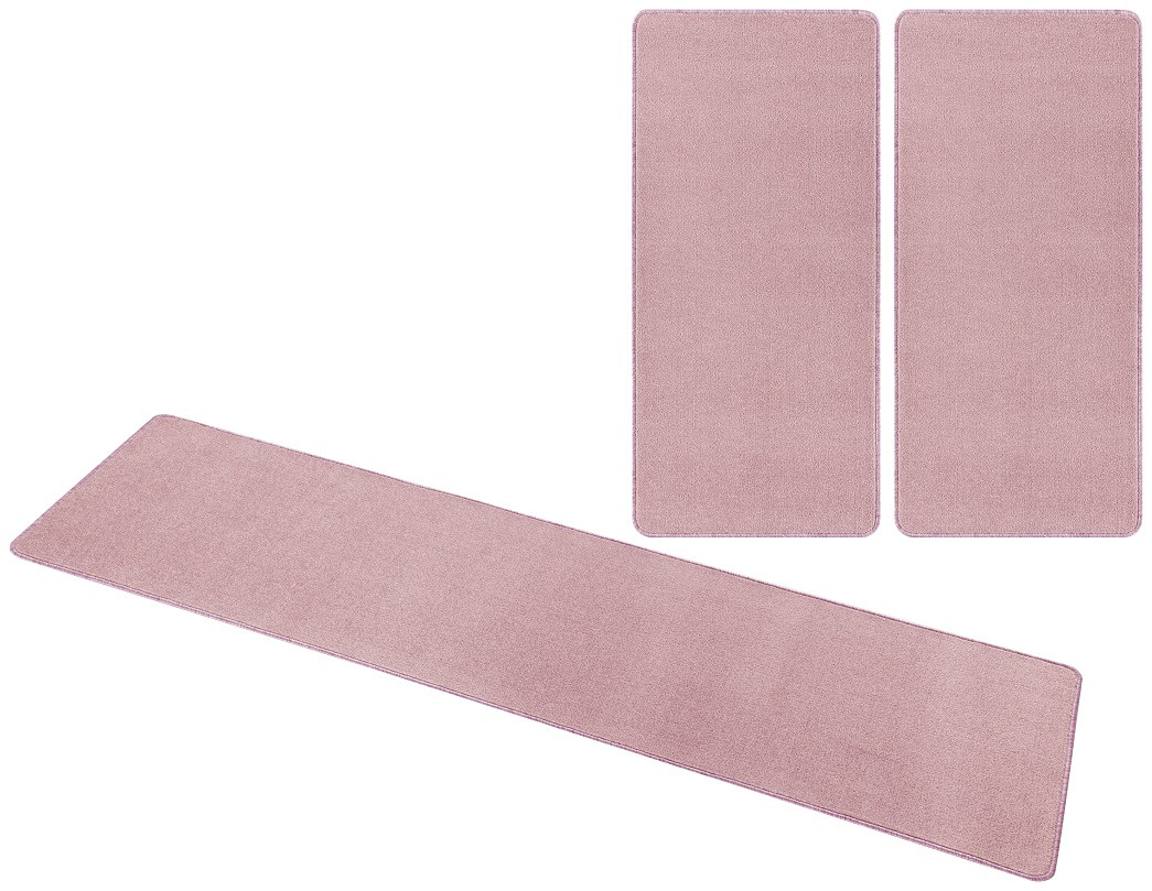 Hanse Home, Kobercová sada Nasty 104446 Light-Rose, 3 diely: 70x140 cm (2x), 70x240 cm (1x), ružová, obývacia izba