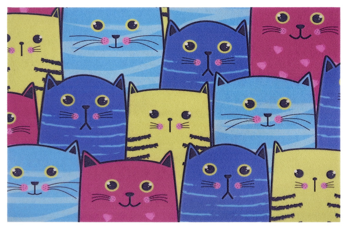 Protišmyková rohožka farebné mačky 104690 multicolor - 45x70 cm Mujkoberec Original 
