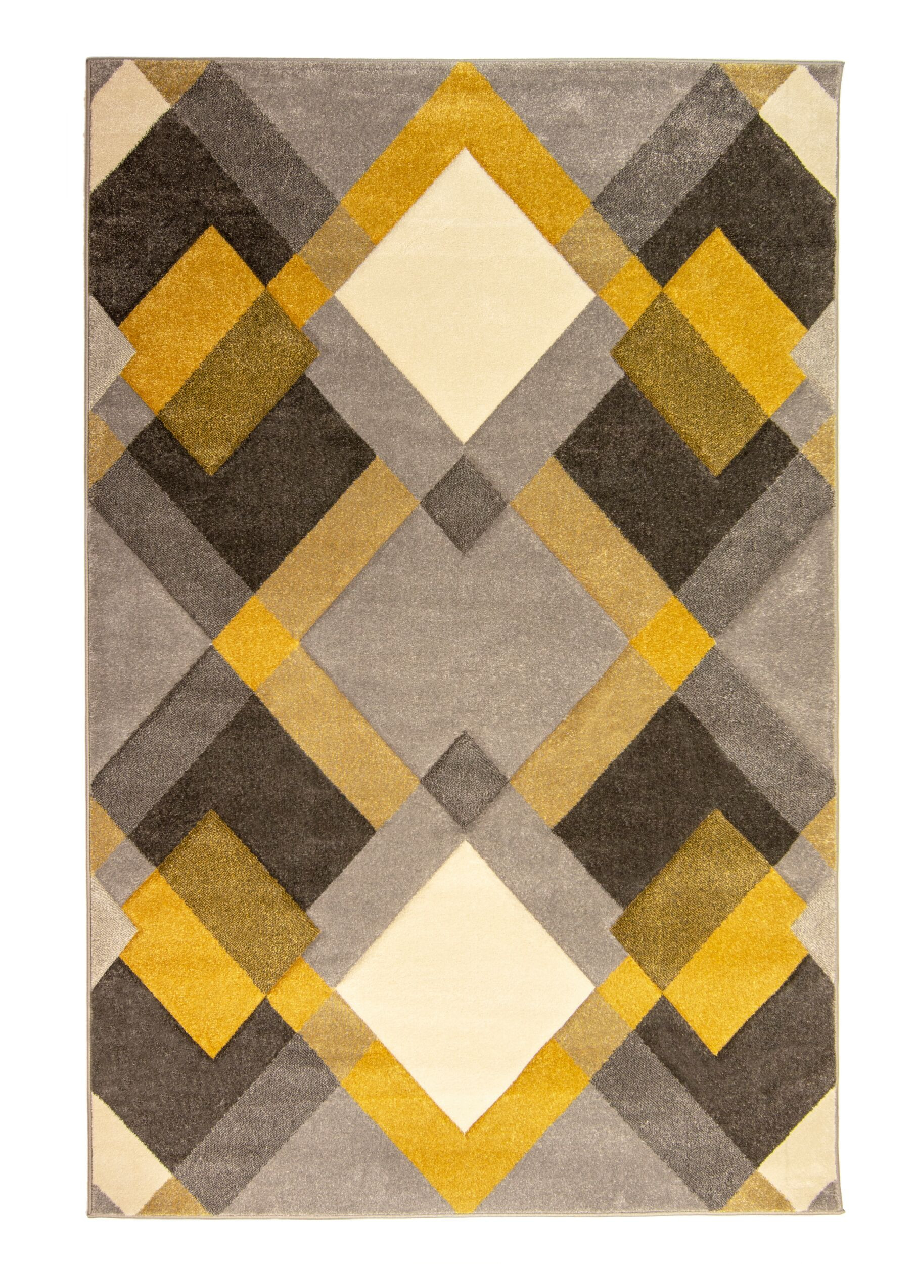 Flair Rugs, Kusový koberec Hand Carved Nimbus Grey / Ochre, 200x290, žltá, chodba / predsieň