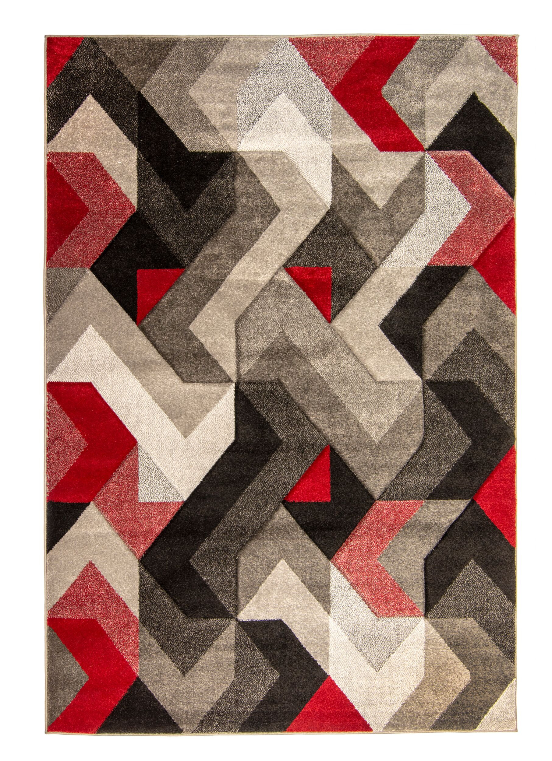 Kusový koberec Hand Carved Aurora Grey / Red - 120x170 cm Flair Rugs koberce 