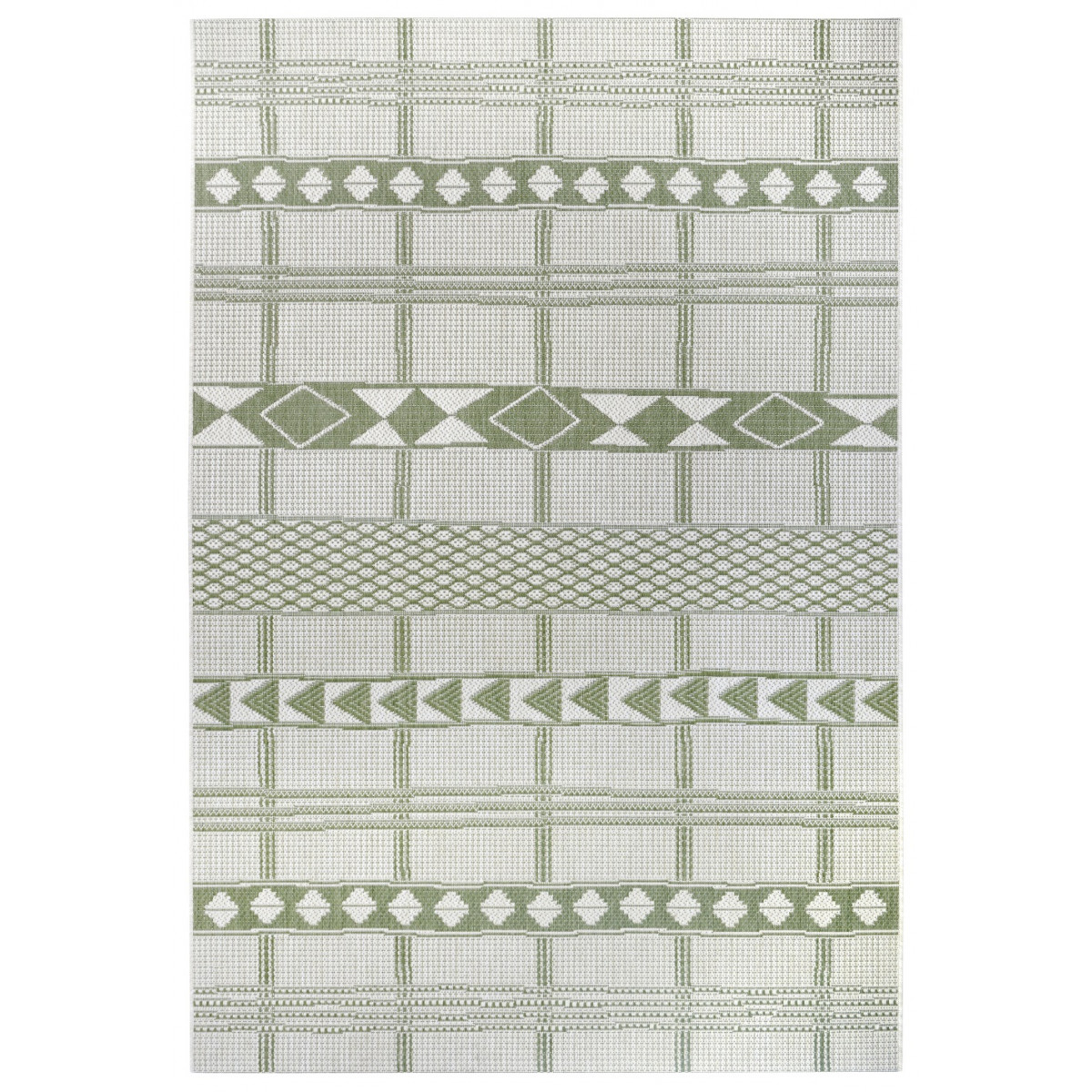 Kusový koberec Mujkoberec Original Flatweave 104853 Green / Cream – na von aj na doma