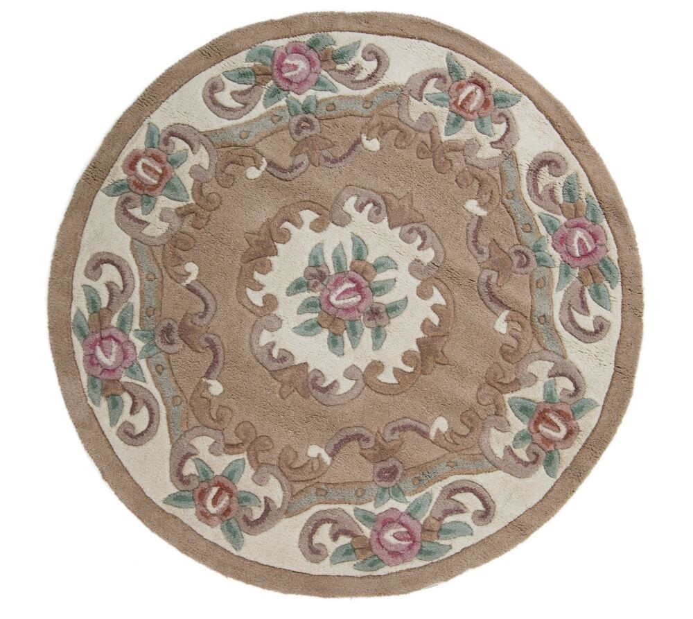 Flair Rugs, Ručne všívaný kusový koberec Lotus premium Fawn kruh, 120x120 (priemer) kruh, béžová, chodba / predsieň